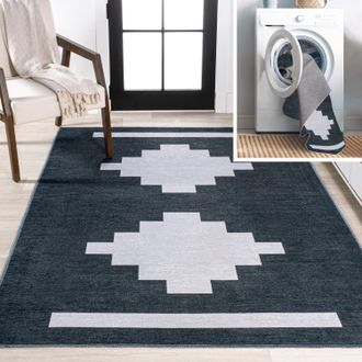 Jonathan Y Designs Adriel Geometric Medallion Machine-Washable Area Rug