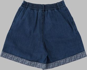 Fendi Classic Blue Denim Shorts - Blue