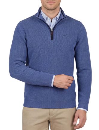 N-Z-A- NEW ZEALAND AUCKLAND New Zealand trui blauw half zip polyester