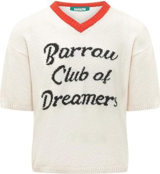 Barrow Club of Dreamers Knit T-Shirt - Heren - V-hals truien - Beige - M - Truien & Vesten