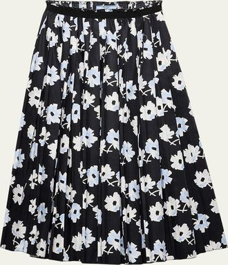 Prada Wildflower Cotton Midi Skirt
