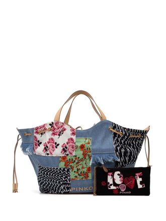 Pinko Borsa tote a fiori - Blu