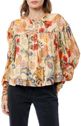 Ciebon Milena Metallic Balloon Sleeve Top in Butter Multi at Nordstrom Rack, Size X-Small