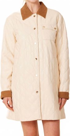 Dolce Cabo Blair Quilted Mini Jacket In Creme