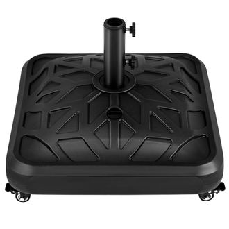 Yaheetech Homevive Base Cuadrada De Sombrilla Rellenable Soporte De Parasol Con Ruedas 37 L De Capacidad Negro