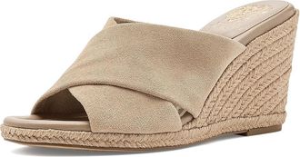 Vince Camuto Fisella Cross Band Espadrille Wedge Sandals Womens Wedge Shoes Tortilla : 9.5 M, Leather