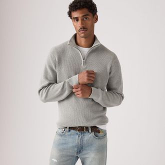 Levi's Housemark Quarter Zip Sweater - Mens - 2XL - Grey