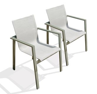 DCB Garden Dcb Garden - Miami - Lote De 2 Sillones De Jard&iacute;n Apilables De Aluminio