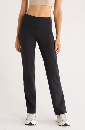 Zella Cozy Tech High Waist Straight Leg Pants in Black at Nordstrom, Size X-Small