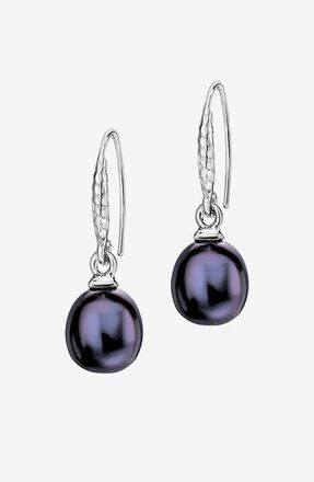 Dower & Hall 8mm Oval Peacock Luna Pearl Drop Earrings in Sterling Silver at Nordstrom