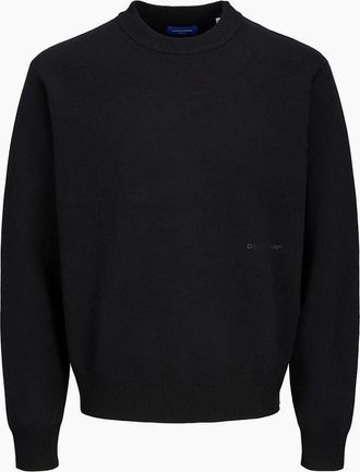 Jack & Jones Jack & Jones Mens Regular Fit Long Sleeve Crew Neck Sweater - Black - Size: 36