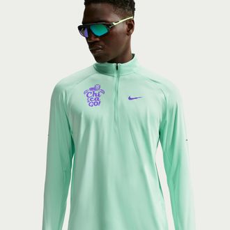Nike Mens Stride Dri-FIT 1/2-Zip Running Top in Green | IO8798-326