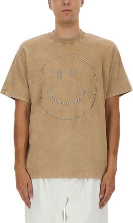 Moschino Brown Graphic Crew Neck T-Shirt
