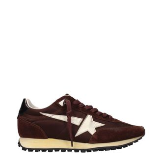 Golden Goose Marathon Sneakers Herren Stoff Braun/Platin