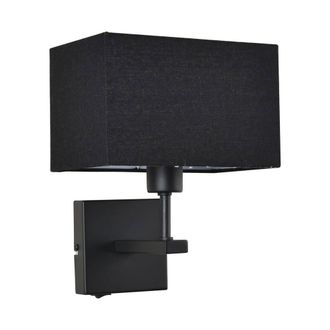 Netlighting Modern Bedside Lamp Black Matt Black Rectangular Shade E27