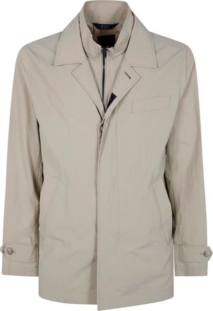 Fay Mens Polyamide Jacket - Light Grey Nylon - Size Large