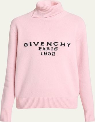 Givenchy Turtleneck Logo Wool-Cashmere Sweater