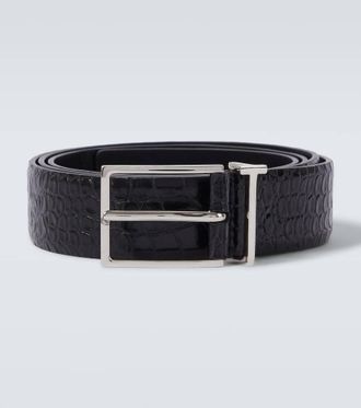 Tom Ford T Loop croc-effect leather belt
