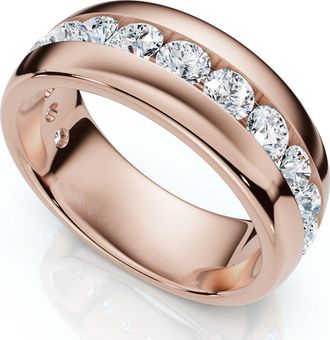 Pompeii3 1 1/2Ct Mens Diamond Wedding Anniversary Ring 10k Gold Channel Set Lab Grown