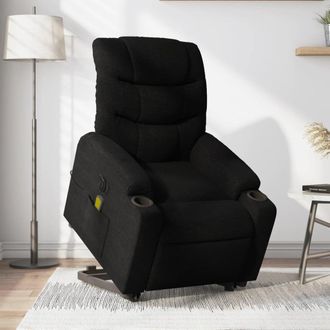 vidaXL Vidaxl - Sill&oacute;n De Masaje El&eacute;ctrico Reclinable Elevable Tela Negro
