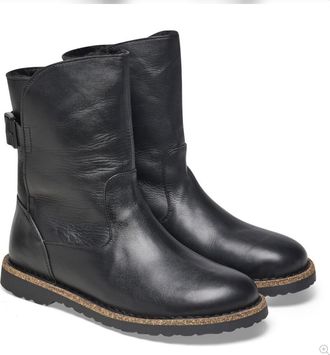 Birkenstock Womens Uppsala Shearling Leather Boots In Black