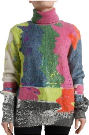 Dolce & Gabbana Gestreepte Mohair Coltrui - Dames - Coltruien - Veelkleurig - XS - Wol - Truien & Vesten