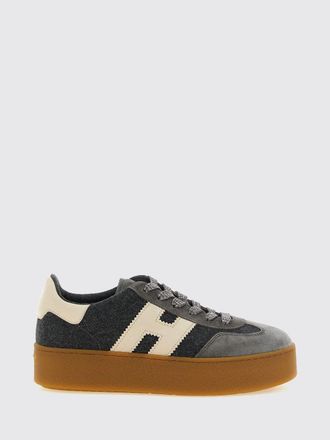 Hogan Cool Leather and Technical Fabric Platform Sneakers with H Logo