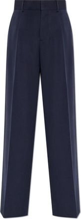 Dsquared2 Wollen broek - Dames - Straight fit broeken - Blauw - M - Wol - Broeken