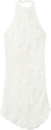 Mango Floral Crocheted Cover-Up Dress in White at Nordstrom, Size 8