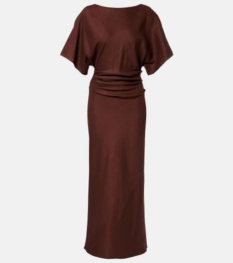 Staud Amelie linen-blend midi dress