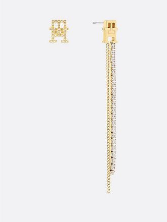 Tommy Hilfiger Pendientes chapados en oro con monograma TH
