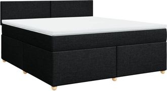 vidaXL Vidaxl - Cama Box Spring Con Colch&oacute;n Tela Negro 180x200 Cm