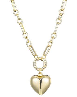 Adornia Adornia Plated Puffy Heart Link Necklace