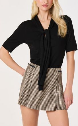 ASTR the Label Agatha Tie Neck Sweater in Black at Nordstrom, Size X-Small