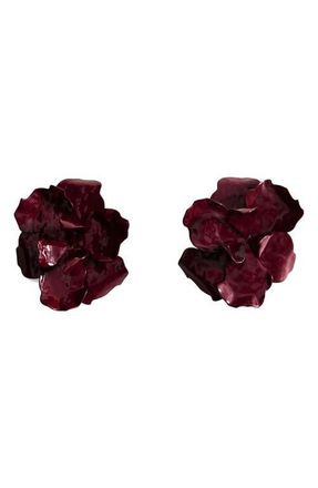 Mango Flower Statement Stud Earrings in Maroon at Nordstrom