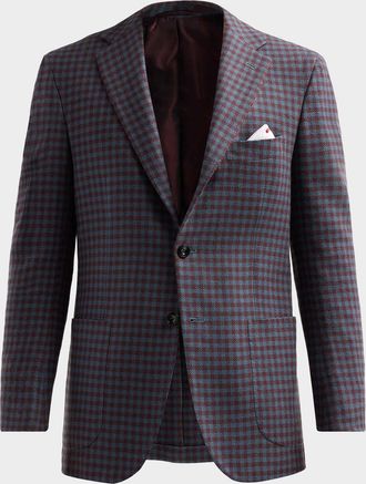 Kiton Men & apos;s Checked Cashmere Sport Coat