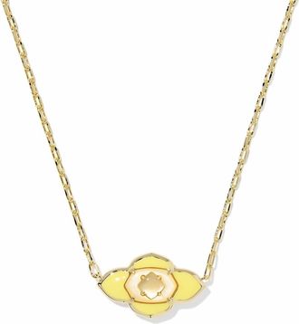Kendra Scott Womens Abbie Medallion Short Pendant Necklace In Yellow Mix