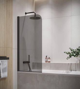 Badplaats Mampara De Ba&ntilde;o Torino 60 X 140 Cm - Cristal Ahumado - Negro - M