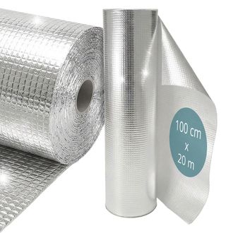Relaxdays Relaxdays L&aacute;mina Reflectante Para Radiador 0,6 X 20 M, 4 Mm (aire), Techo, Pared Y Ventana, Aislante Aluminio, Plateada