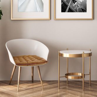 TJ Hughes Velvet Holland Luxury Seat Pad in Taupe - TJ Hughes