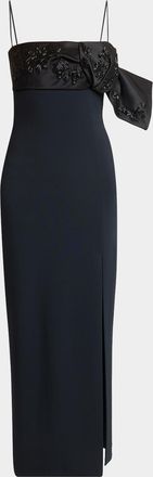 Givenchy Sleeveless Embellished Bow Sliced Maxi Dress