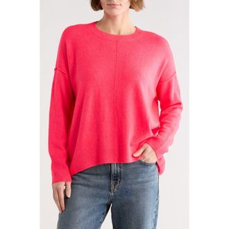 Vince Camuto Center Seam Crewneck Sweater in Deep Pink at Nordstrom Rack, Size Xx-Large