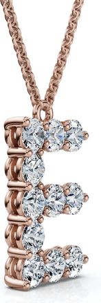 Pompeii3 1Ct Diamond Initial E Pendant 14k Gold 18 Necklace Lab Grown 5/8 Tall