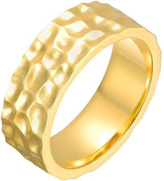Rachel Glauber 14K Plated Hammered Texture Ring