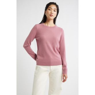 Nordstrom Cashmere Crewneck Sweater in Pink Heather at Nordstrom Rack, Size X-Large