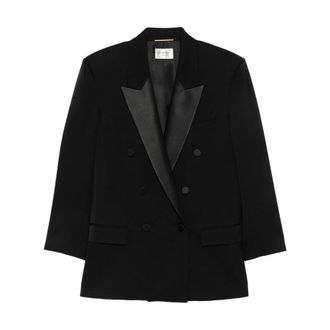 Saint Laurent Dames, Jassen, Zwart, Maat: M Katoen