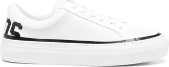 GCDS Witte Leren Logo Sneakers - Heren - Sneakers - Wit - 42 EU - Schoenen