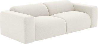 Vente-Unique Sof&aacute; de 3 plazas de tela rizada blanco POGNI de Maison C&eacute;phy