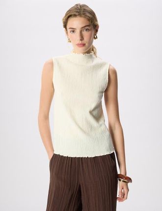 Whistles Textured Sleeveless Top in Ivory at Nordstrom, Size 12