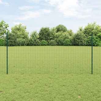 Berkfield Home Euro Fence with 11 U Posts Green 1, 2x25 m Steel